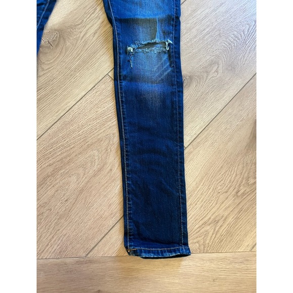 BLANKNYC Distressed Blue Skinny Jeans Women Size 25 Ripped Knee Frayed Hem - Picture 2 of 8